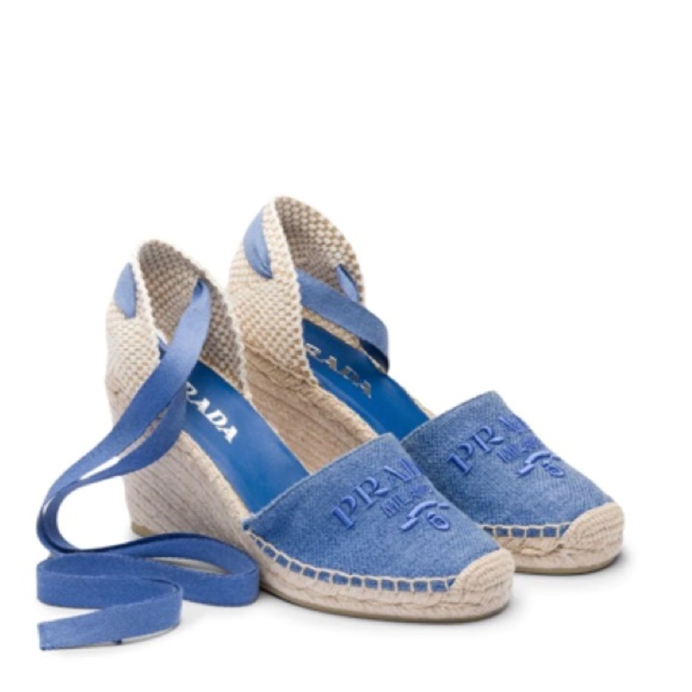 Like new PRADA Wrap Around Espadrille Sandals $985 38 - Picture 2 of 12